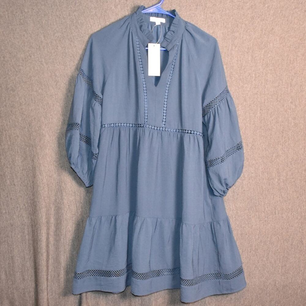 NEW Jade by Melody Tam Women's XS Navy Lace Trim Dress NWT